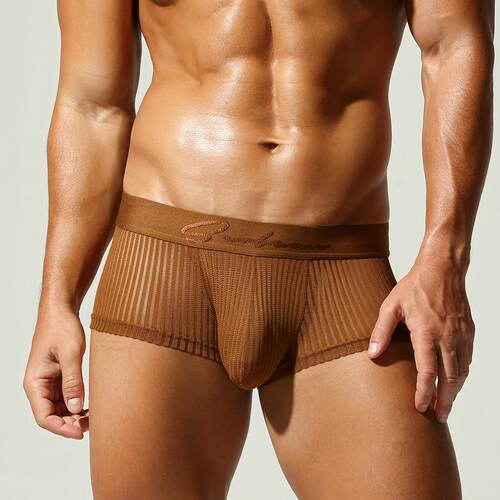 Men's flat underwear with mesh mesh and men's flat foot