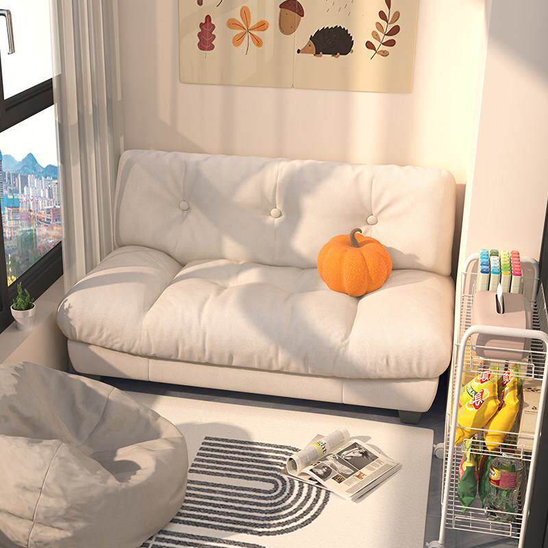 阳台小沙发一米二懒人云朵奶油风单人小型迷你卧室床边小沙发窄版