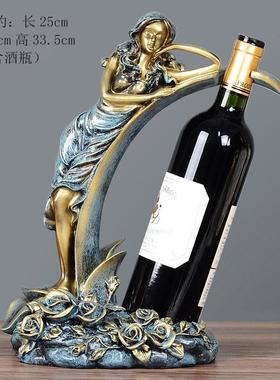 高档客厅玄天鹅葡红酒架关摆件创意萄品酒架现代轻奢酒柜装饰乔迁