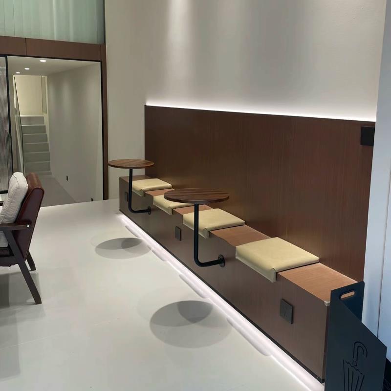 现代奶茶饮品店蛋糕店咖啡厅网红壁挂式小圆桌壁挂式桌子摊位桌子