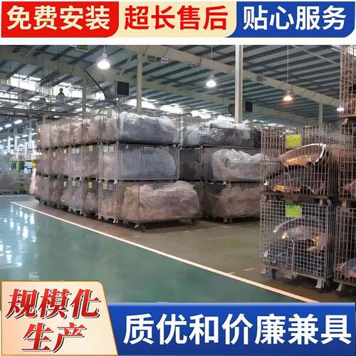 周转箱仓库笼不锈钢仓储车间收纳物流筐带轮仓储笼 转运可折叠