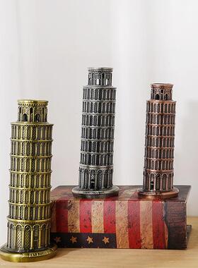 意大利比萨斜塔摆件世界知名地标建筑模型金属工艺品旅游纪念品同