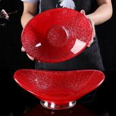 刺身盘拼盘专用盘海鲜姿造盘玻璃船形高档鲑鱼冰盘日料创意盘子