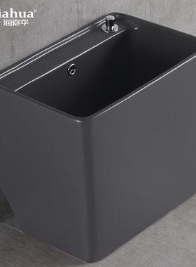 落式长方地形洗拖把池地拖盆台灰色拖布池布家用480阳卫生间拖帕