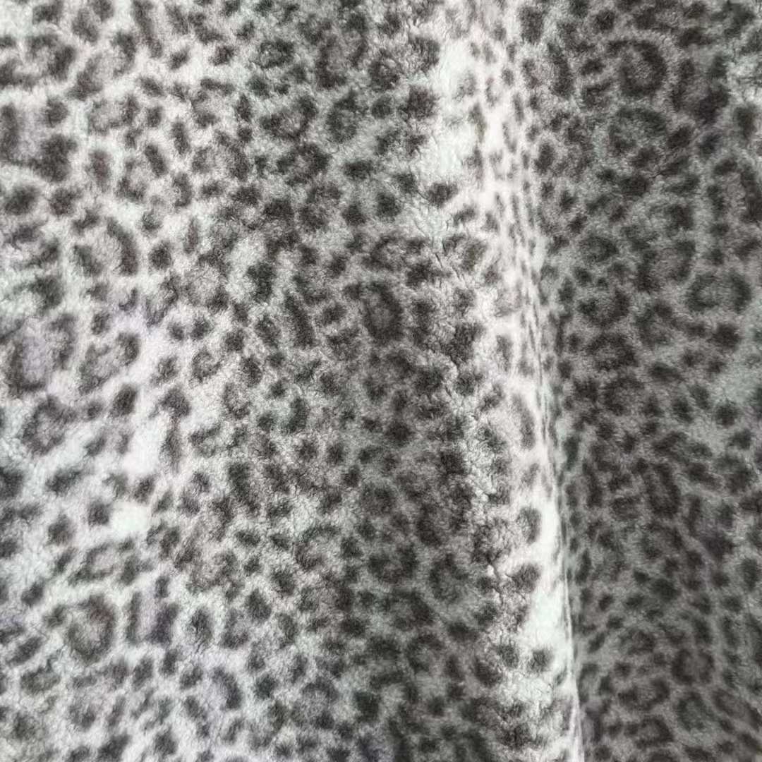 豹纹印颗粒羊绒 小颗粒麦豹羊绒 服装鞋帽家纺绒布面料