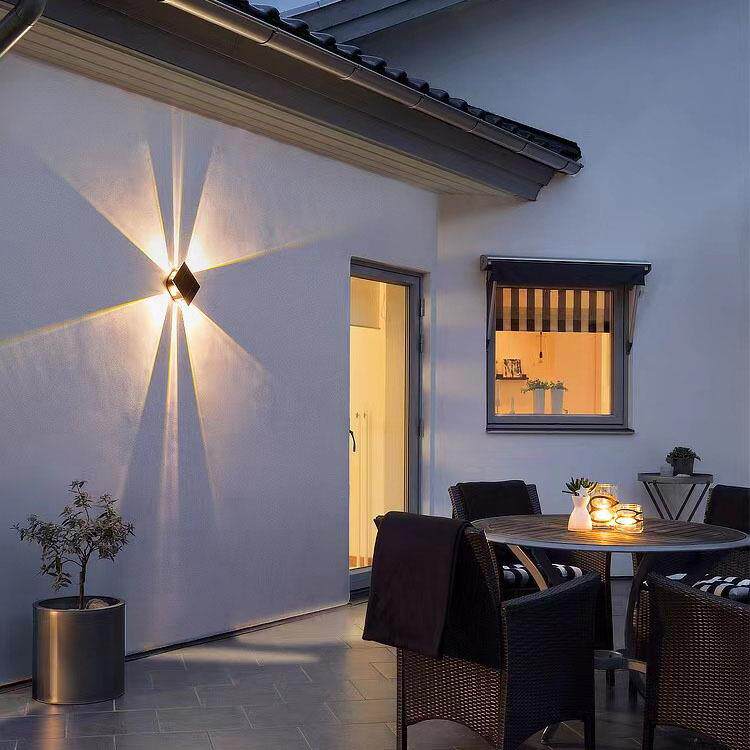 太阳能墙灯户外别洗墙灯墅庭院壁灯阳花园围台墙照明室外阳光房洗