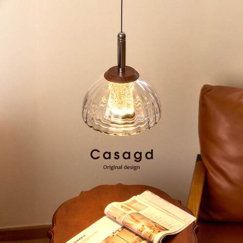 中古风升降餐厅吊灯法式卧室床头小吊灯过道吧台手扫感应灯casagd
