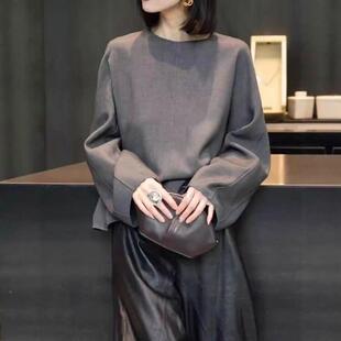 女新款 衬衫 宽松显瘦极简风上衣0318z 300斤圆领长袖 春夏大码