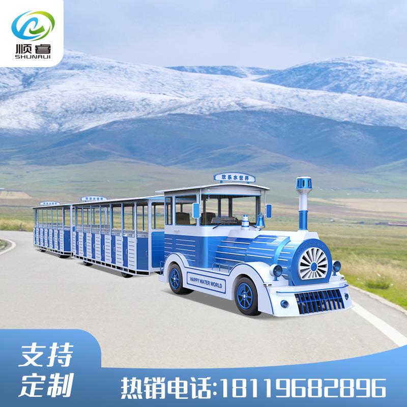 牌户外景区旅游载客电动观光火车轮式观光火车仿古无轨小火车