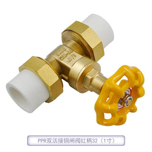PPR铜闸阀 PPR阀门双头活接铜球截止阀门20 4分PPR水管管件配件