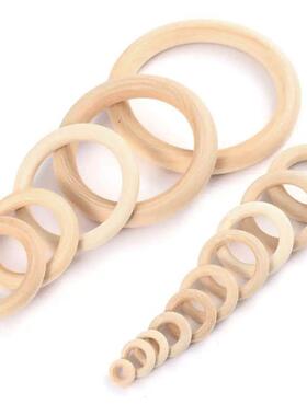 12-125mm Baby Natural Maple Wooden Teething Rings Teether Ha