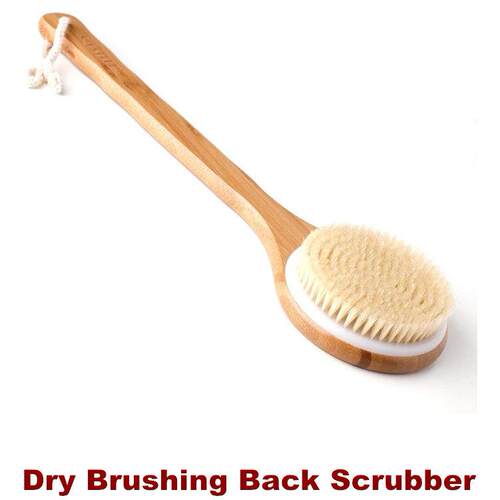 Body Brush Dry Brushing Back Scrubber Shower Bath Bristle