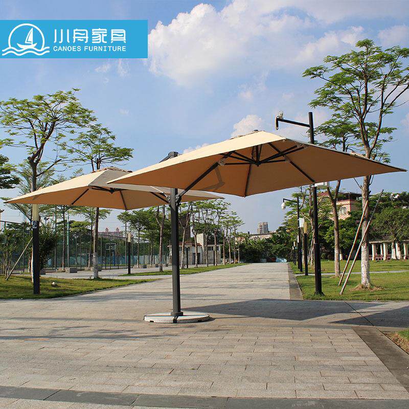户外遮阳伞可旋转可调节防水景区庭院伞室外花园烧烤挡风大雨伞