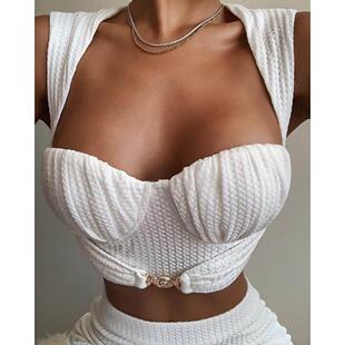 Top Crop Pants Set吊带长裤 女 Ruched 套装 Sleeveless