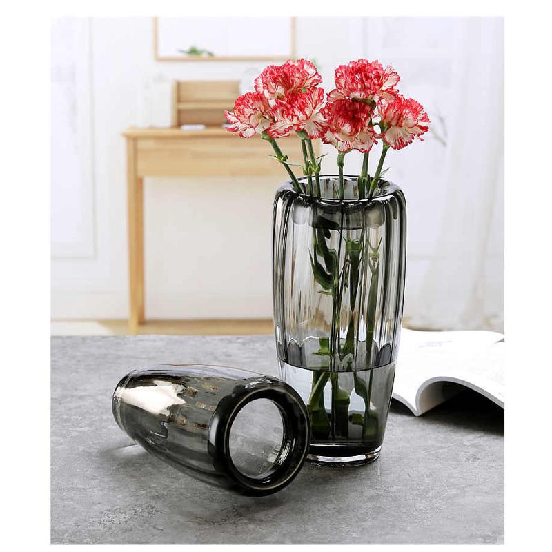 玻璃轻艺术摆件原色简约餐桌养花瓶翻开创意间水客厅硬板口插花奢