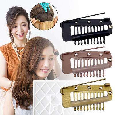 10 teeth hair extension clip with safety pin wig hair