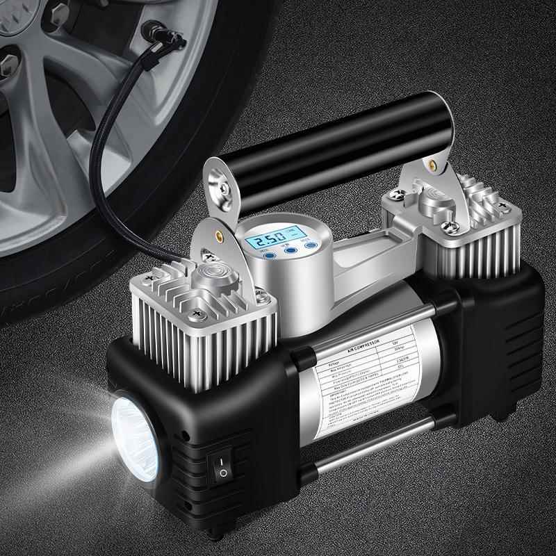 12V大功率车载充气泵双缸智能数显SUV汽车用打气泵轮胎电动充气筒