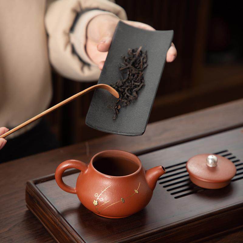 德化陶瓷【茶壶】潘壶160ml/紫砂/锔钉/鎏银/全瓷滤孔/入门精工