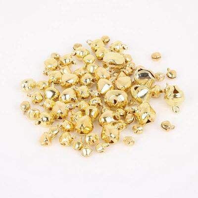 50-300Pcs Gold Jingle Bells Iron Pendants Hanging Christmas