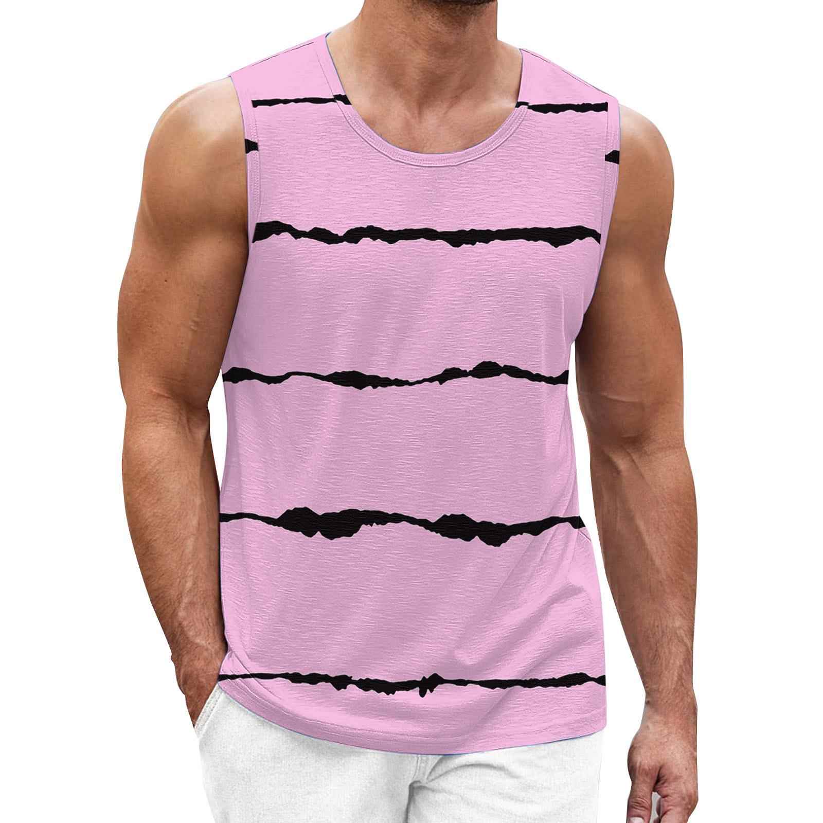loose vest sports collared sleeveless digital striped vest