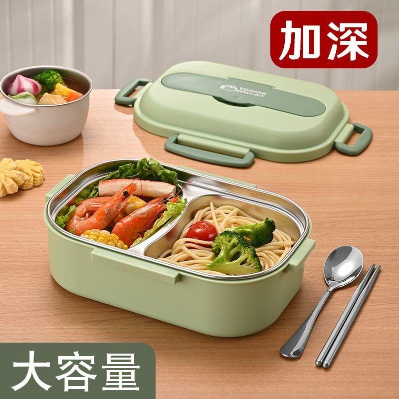 不锈钢上班族分隔式饭盒儿童带盖脚轮/万向轮
