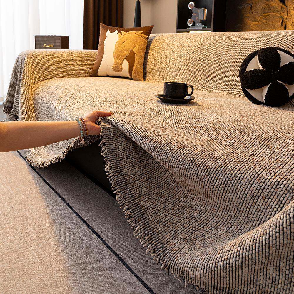 2026新款简约炫彩雪尼尔防滑沙发巾四季通用防猫抓沙发盖布靠背巾