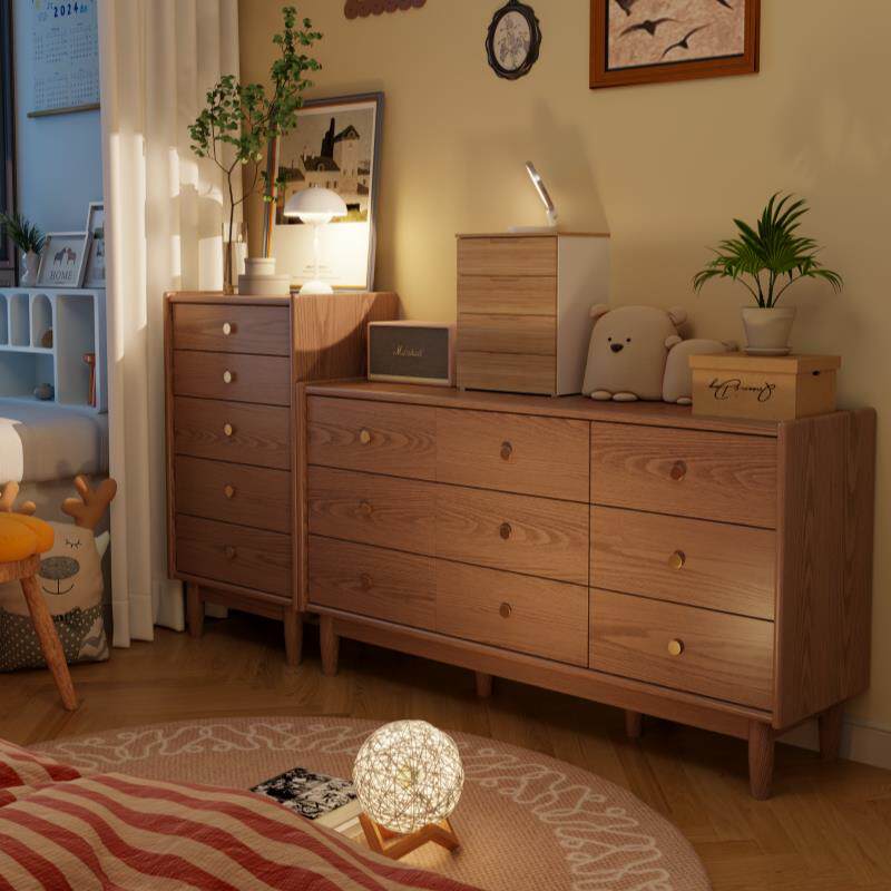 冬木实木九斗柜卧室简约五斗柜房间收纳柜客厅置物柜抽屉储物柜子