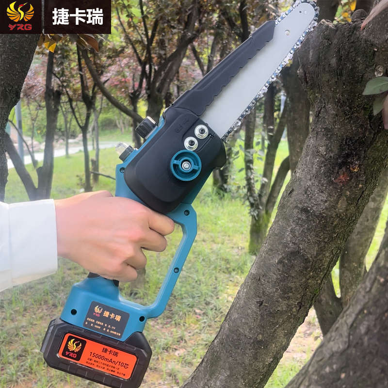 捷卡瑞家用级8寸锂电修枝锯充电式电动链锯伐木锯大功率代替油锯