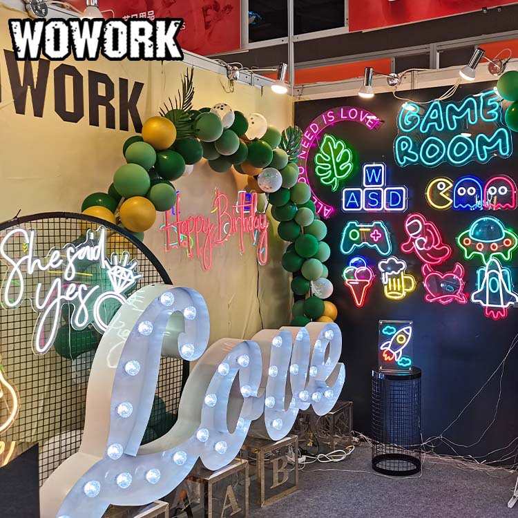 大号ins七彩发光婚庆灯心love灯炫灯舞台字母户外字派对led形背景