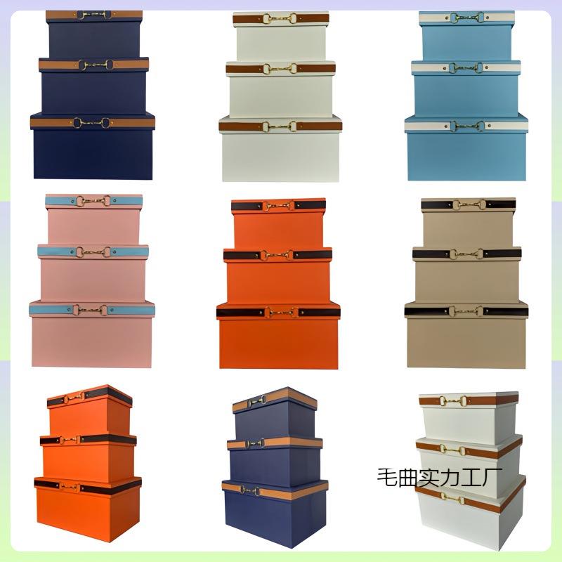 新房衣橱衣帽间展厅家用衣柜皮质收纳盒储物箱展示软装装饰品摆件