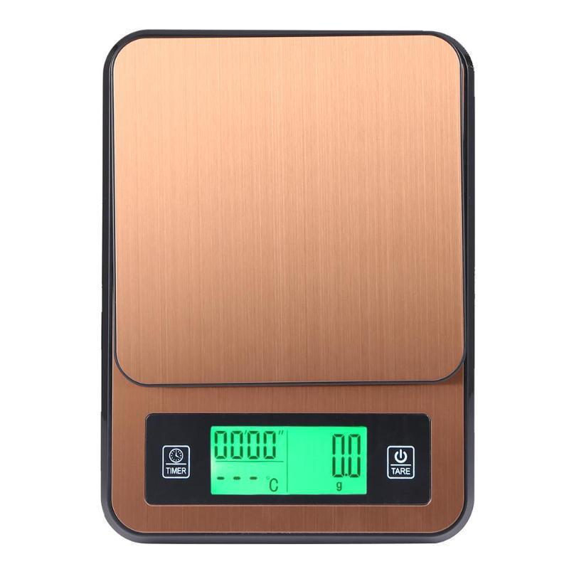 手冲电子咖啡秤计时多功能3KG-0.1g厨房秤带体温计