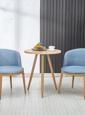 欧现代简约仿实木洽谈北桌餐椅组合小64206户型阳椅台休闲奶茶店