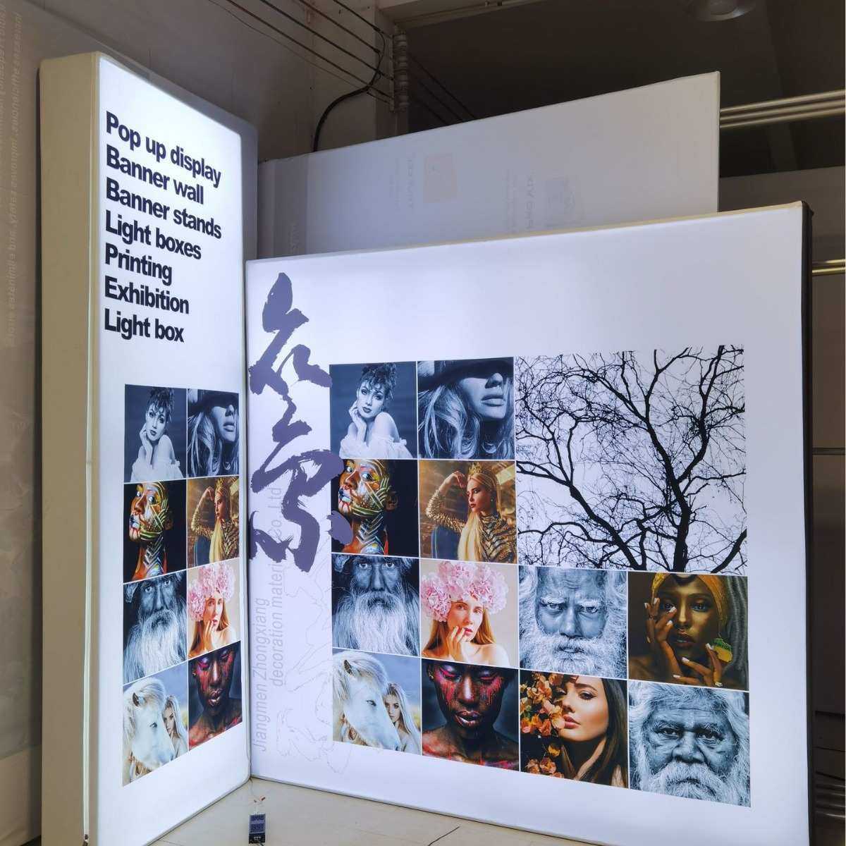LED卡布拉网展架折叠快幕秀背景墙背景架 会展板双面灯箱展位供应