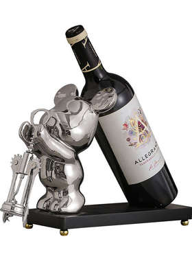 轻奢高档酒柜暴力熊酒架摆件红酒托电视柜餐边柜置物架家居装饰品