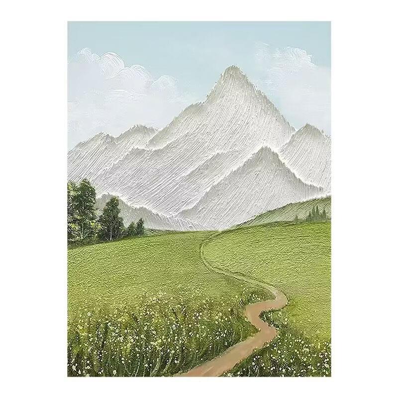 纯手绘油画抽象风景客厅玄关装饰画石英砂立体肌理画过道轻奢挂画