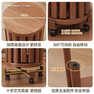 实凳子茶家用凳可叠放WEB圆方便几移动套装 叠叠乐木 餐桌凳新中式