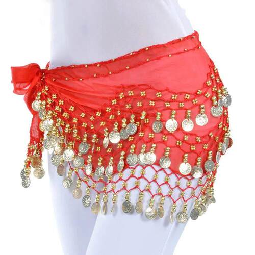 Lady Women Belly Dance Hip Scarf Accessories 3 Row Belt Skir