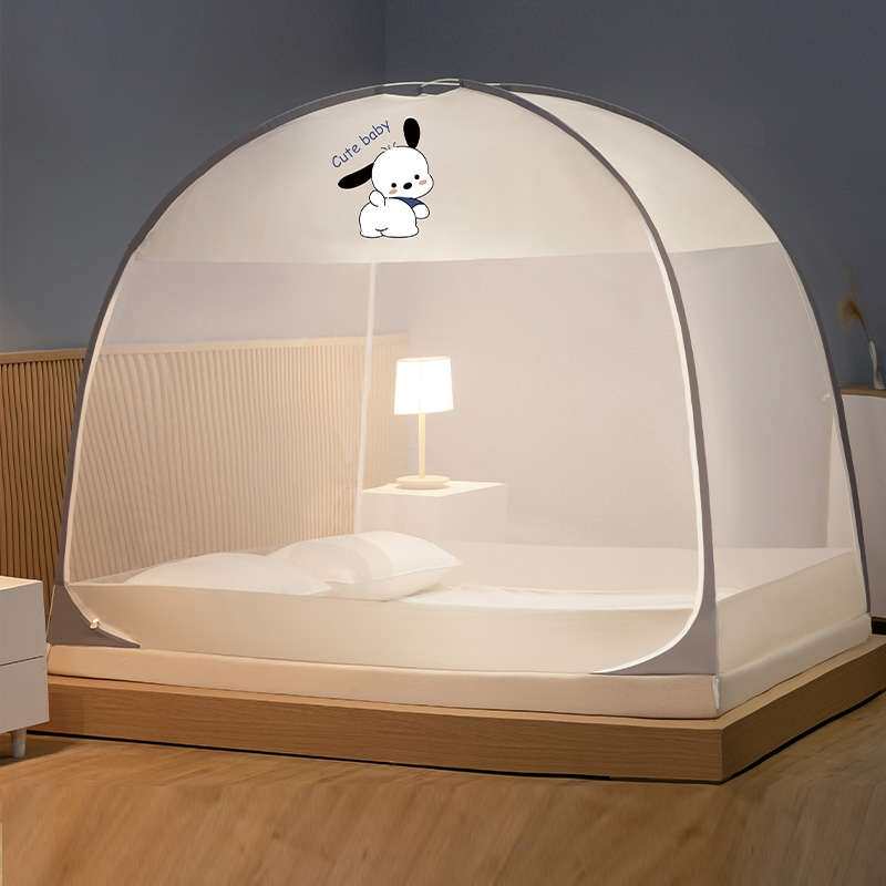 免安装防摔蚊帐家用卧室蒙古包儿童床可折叠纹账2023新款遮光全包