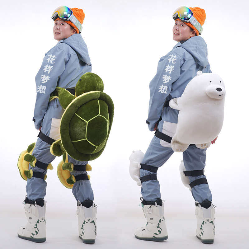 滑雪护具防摔小乌龟护臀护膝成人儿童套装单双板卡通防水屁垫滑冰