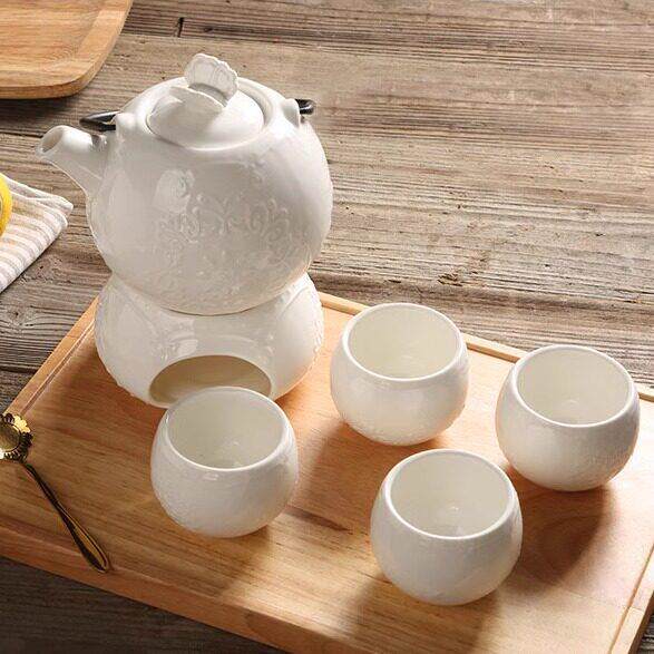 蝴蝶加热底座 下午茶壶 浮雕 蝴蝶陶瓷咖啡壶 冷热水壶