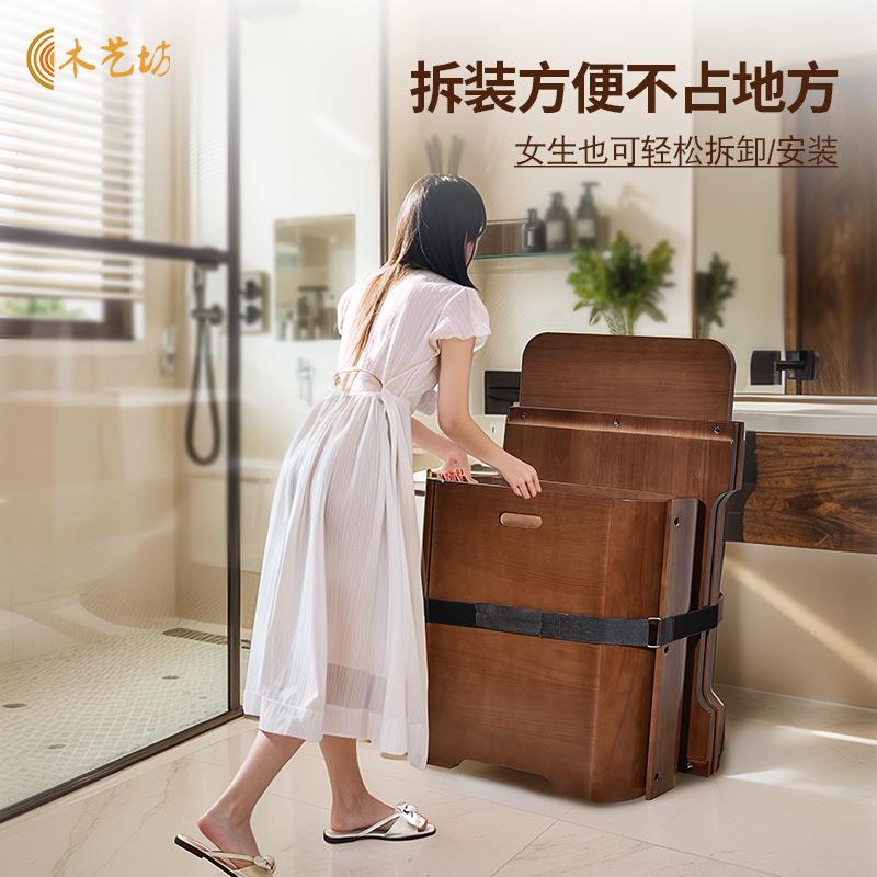 木桶洗桶可装空省间浴拆桶泡泡澡桶澡承认沐浴桶澡实木家用浴缸保