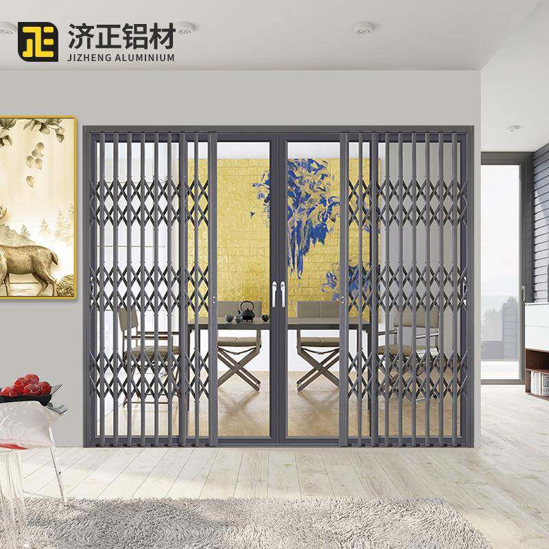 厂家直营铝金拉闸门防盗金合刚网纱拉ODD闸门纱防蚊防虫铝合金网