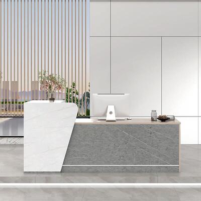 公司前台接待台现代简约酒店大厅物业办公室商铺板式吧台收银台桌