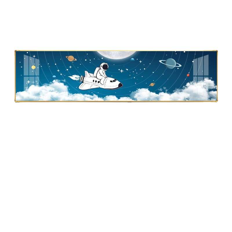 卧室床头装饰画简约现代晶瓷轻奢沙发背景墙挂画壁画儿童卡通横版图片