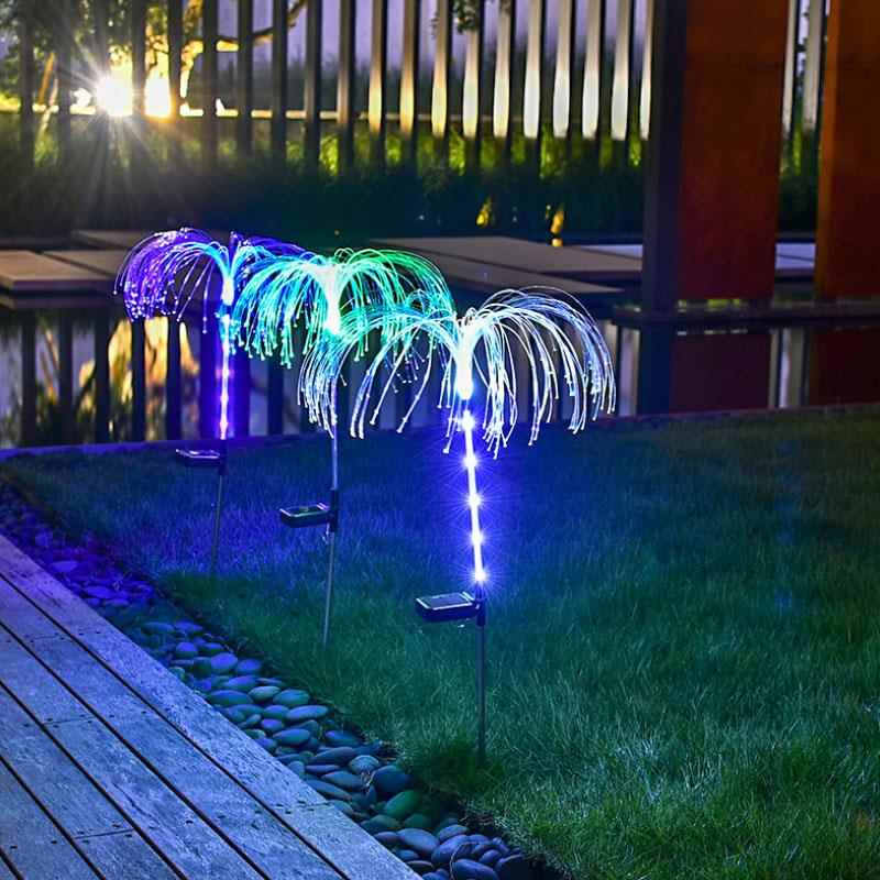 太阳能光纤灯草坪地插led灯户外花园庭院装饰LED灯室外别墅地插灯