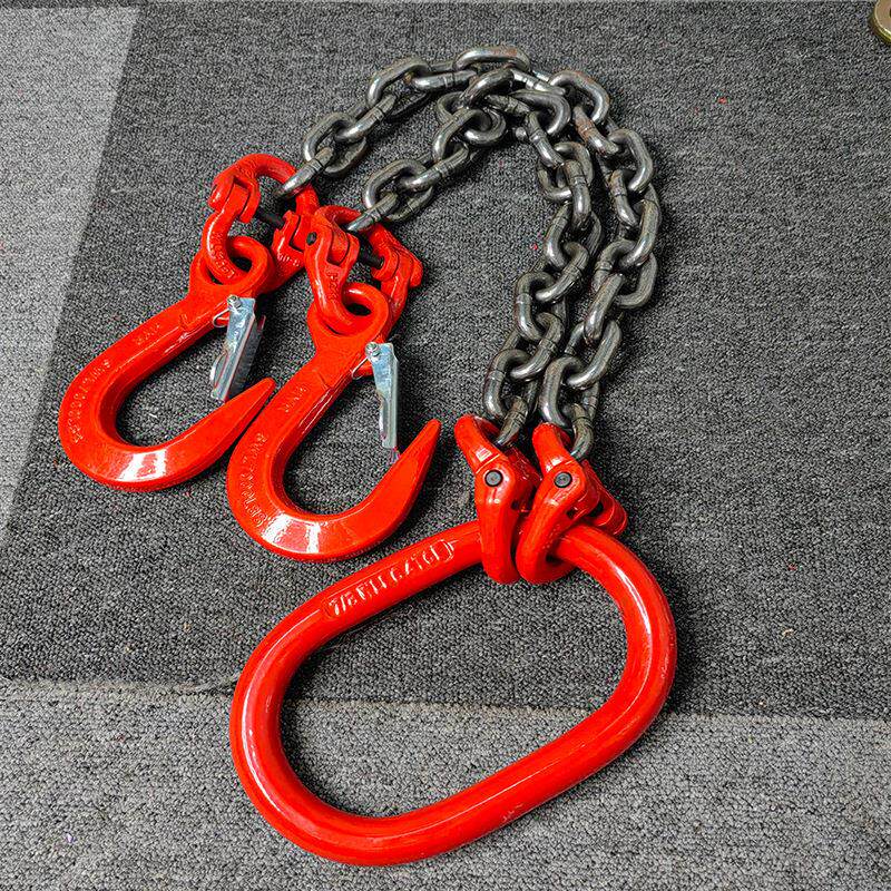 双链吊钩大开口吊链锰钢链条索具起重吊具盘扣钢板桩吊钩双勾吊链
