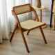藤VCP编折叠椅靠背简背约民宿木家用客厅凳子实休闲靠餐厅餐椅椅