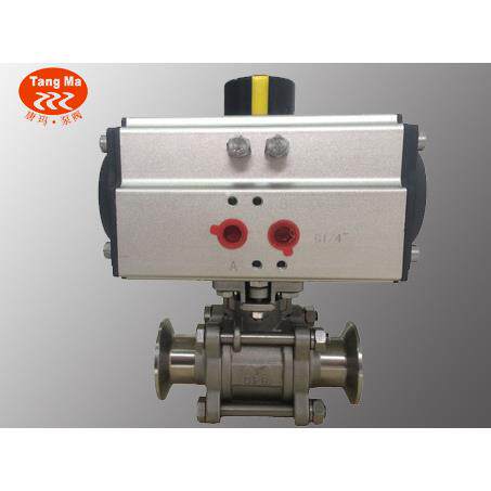 Q681F-16PDN25不锈钢U型高平台快装气动球阀，φ32卡箍气动球阀