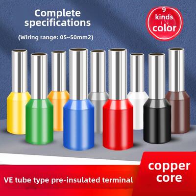 VE0308管型预绝缘冷压接线端子E0508针型线耳压线接头E1008/E1508