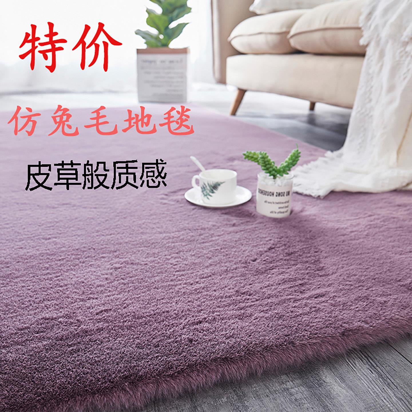 厂家特价仿兔毛绒地毯客厅茶几地毯房间飘窗卧室满铺加厚床边地垫